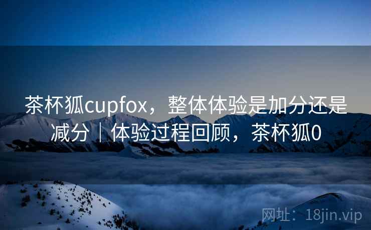 茶杯狐cupfox，整体体验是加分还是减分｜体验过程回顾，茶杯狐0